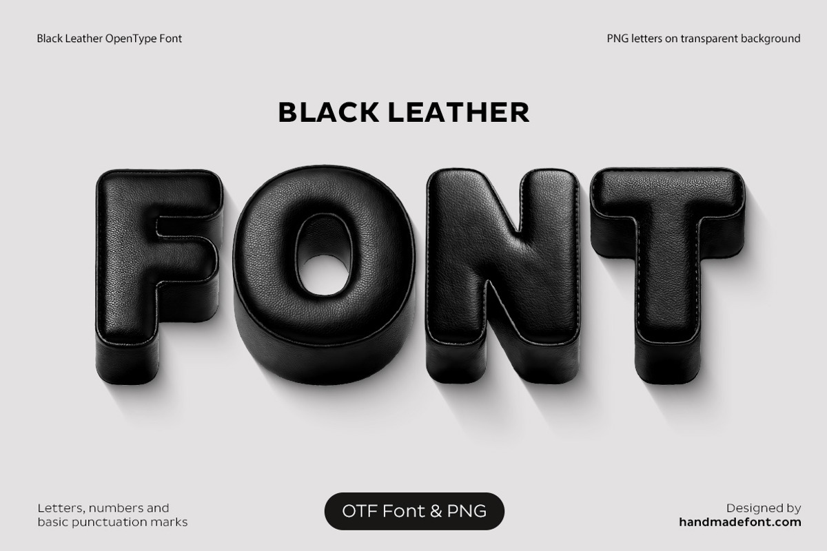 Black Leather Font, a Sans Serif Font by Handmadefont (Photo 1 of 10)