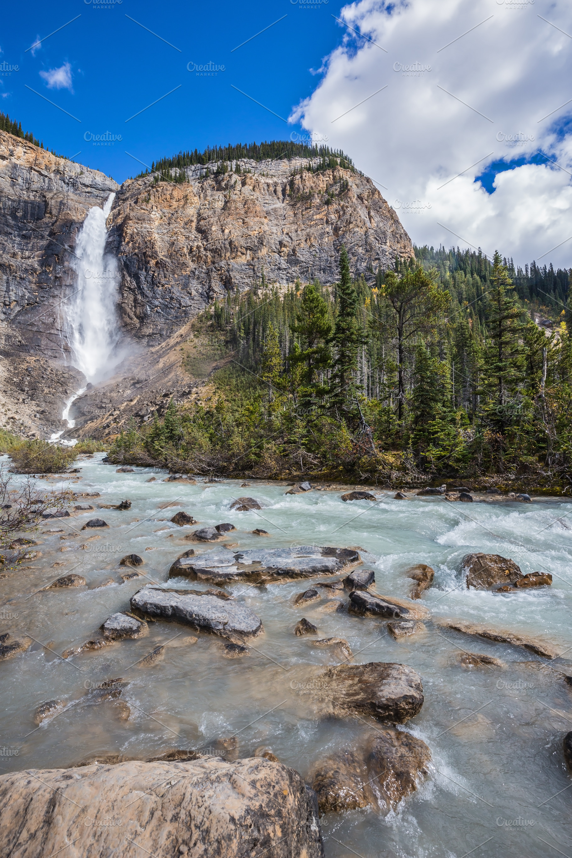 Waterfall Takakkaw formed by thawing of glacier Daly, a Nature Photo by kavram