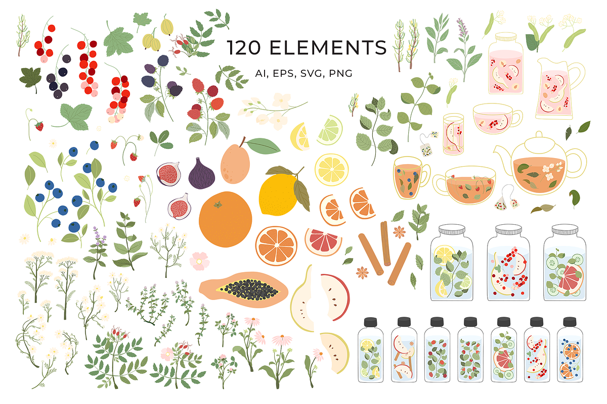 Summer Drinks Clipart, a Seasonal Illustration by Walrus Darya (Photo 11 of 12)