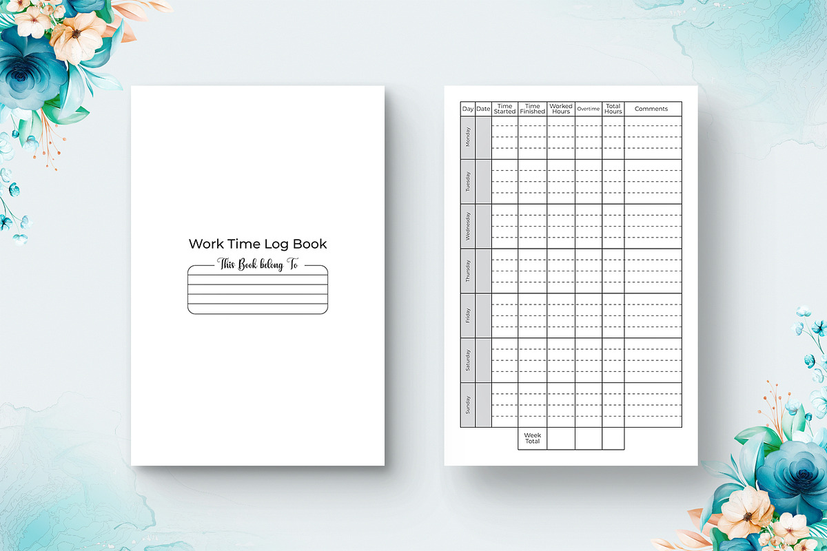 Editable Work Time Log Book, a Templates & Theme by Brix Lab (Photo 2 of 2)