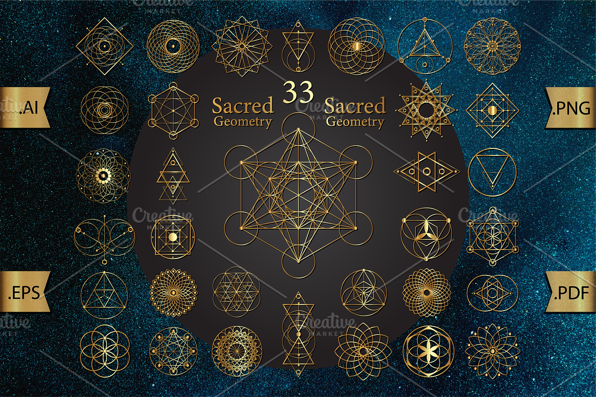 Sacred Geometry Gold Magic Mandalas, an Object Graphic by GraphicRedStudio (Photo 1 of 7)