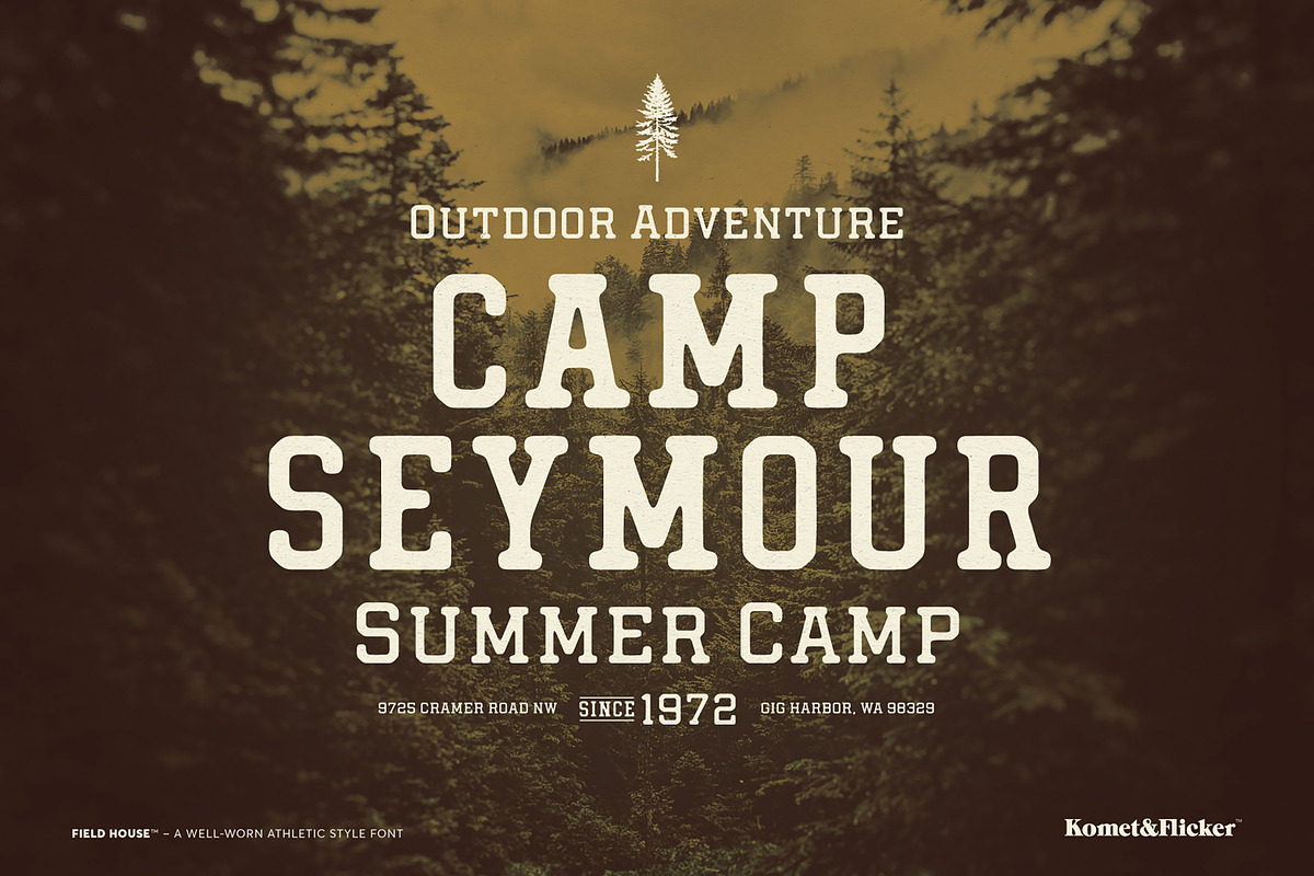 Field House – A Rustic Athletic Font, a Font by Komet & Flicker (Photo 10 of 15)