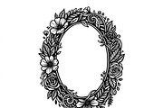 50 Elegant Floral Oval Mirror Frame, a Decorative Illustration by Amazin_art (Thumbnail 4 of 34)