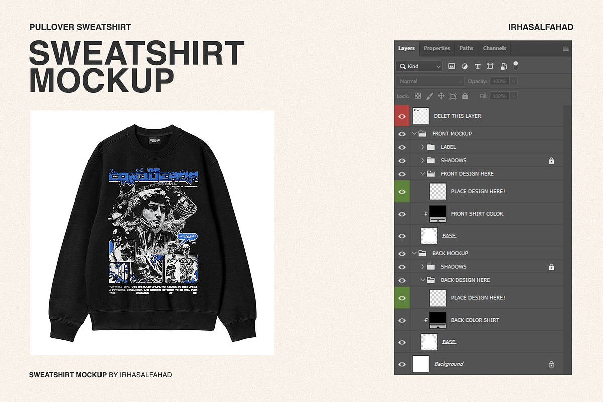 Sweatshirt Mockup, a Shirt Mockup by Irhasalfahad (Photo 3 of 4)