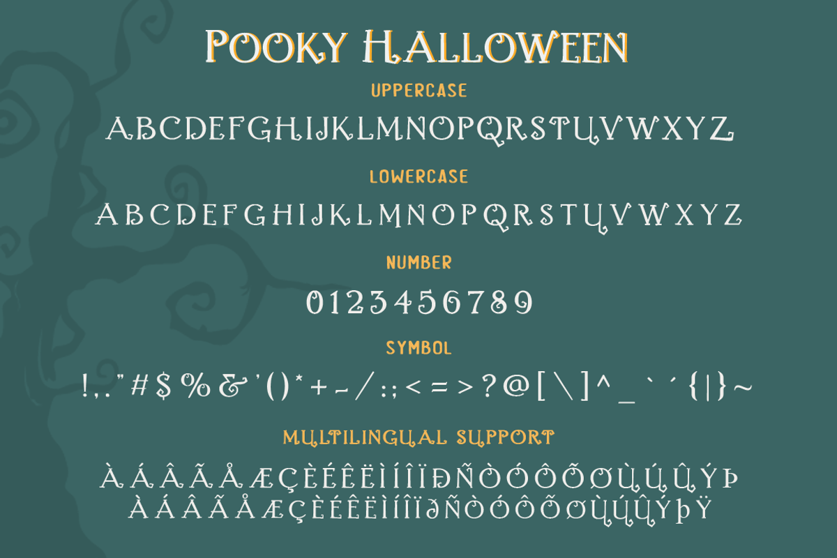 Pooky Halloween Font Due + Extras, a Font by GlitzyGrapix (Photo 6 of 8)