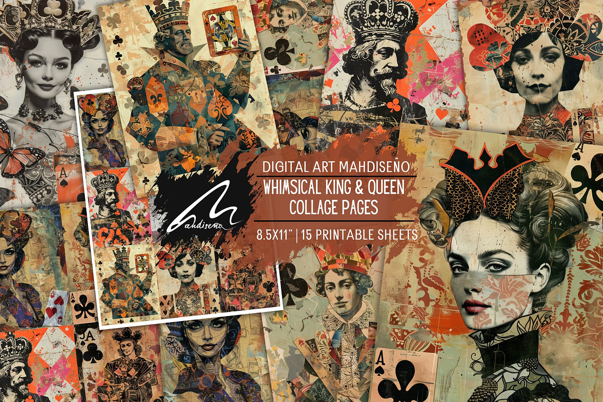 Whimsical Queen and King Scrappapers, a Person Illustration by Digital Art Mahdiseño (Photo 1 of 10)