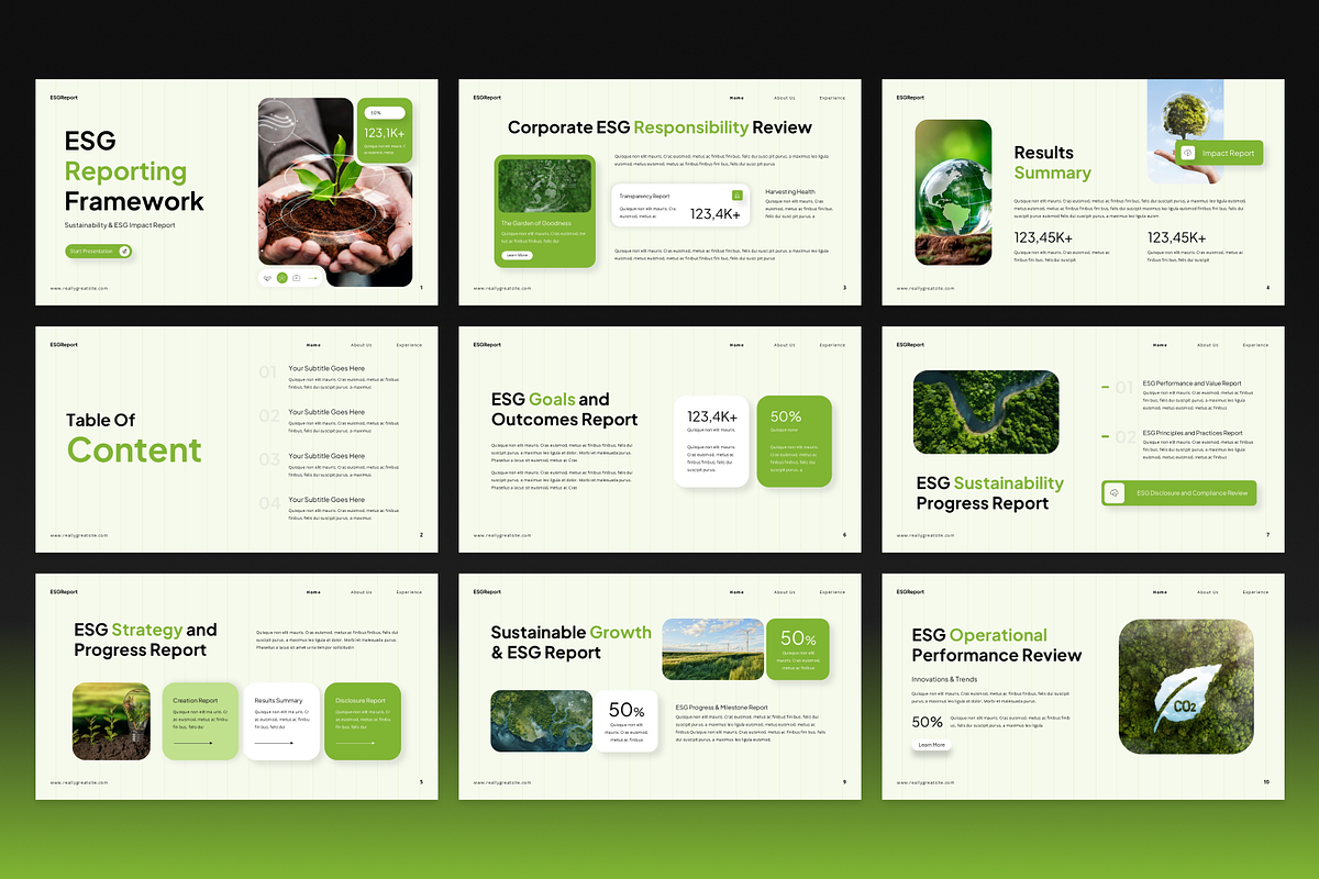 ESG Reporting PowerPoint, a Presentation Template by Annora Studio (Photo 3 of 7)