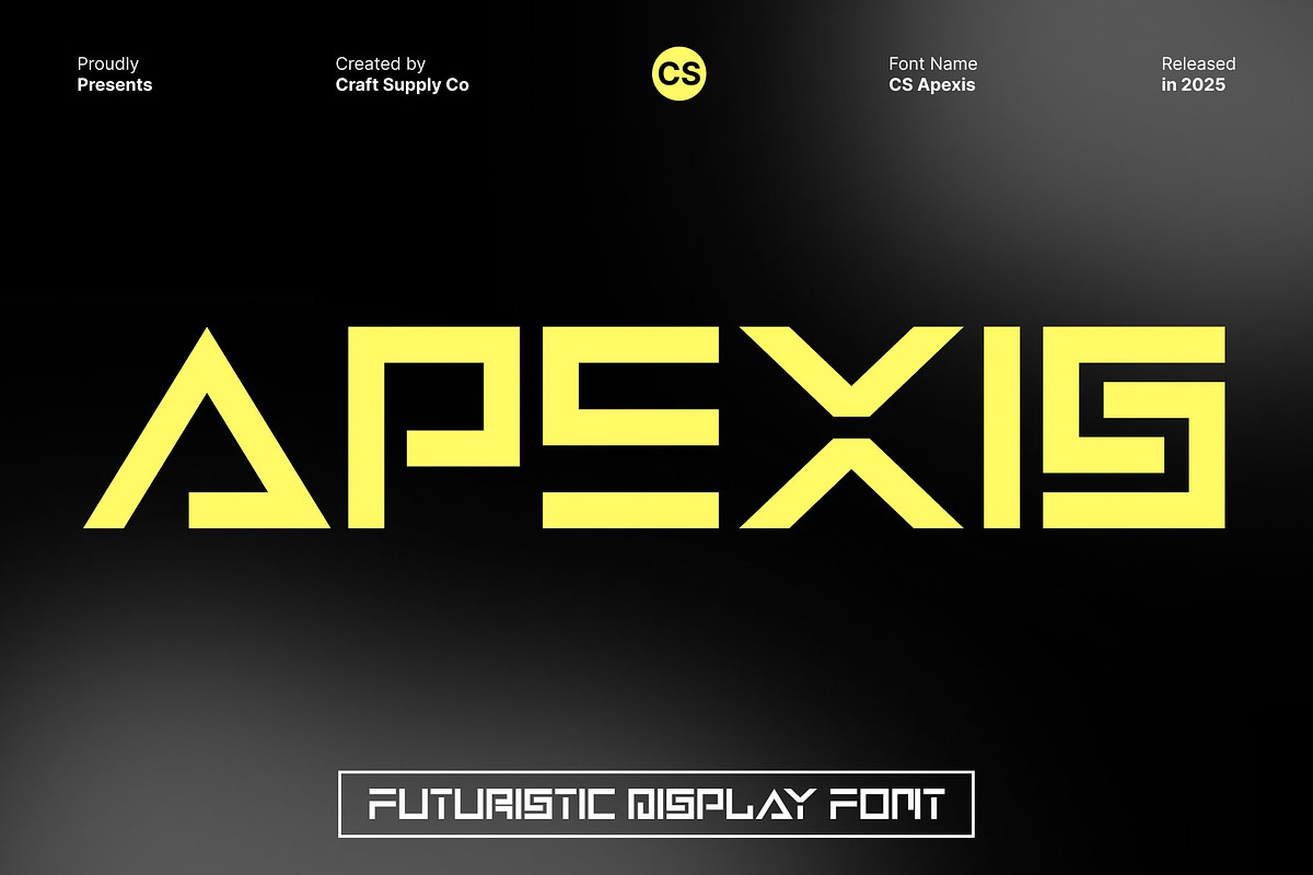 CS Apexis – Futuristic Display Font, a Sans Serif Font by Craft Supply Co. (Photo 1 of 8)