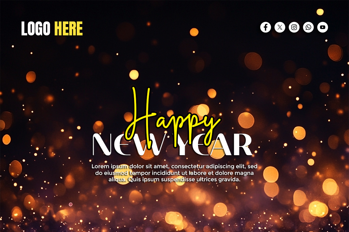 Happy New Year Template Bundle, a Social Media Template by gstudiovect21 (Photo 12 of 16)