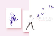 Butterflies, a Person Illustration by Knysh Ksenya (Thumbnail 7 of 9)