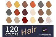 120 Procreate Hair Color Palette, a Palette Add-On by LiuBi Art (Thumbnail 2 of 2)