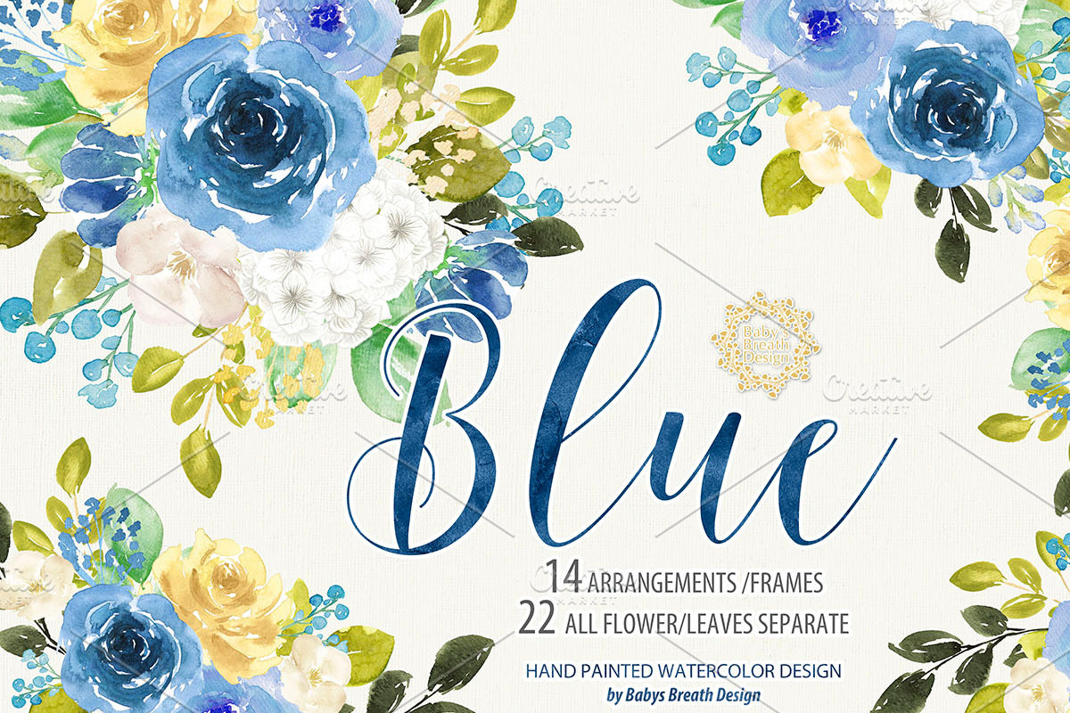 -50% Blue Romance Flower Design, an Illustration by Babysbreath/Dandelionery (Photo 1 of 4)
