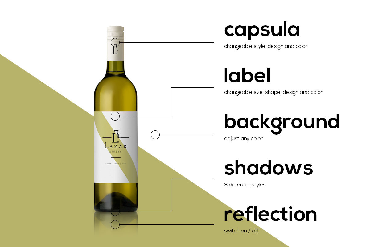 All-In-One Wine Bottle Mockup, an Advertising Mockup by wowproduction (Photo 4 of 6)