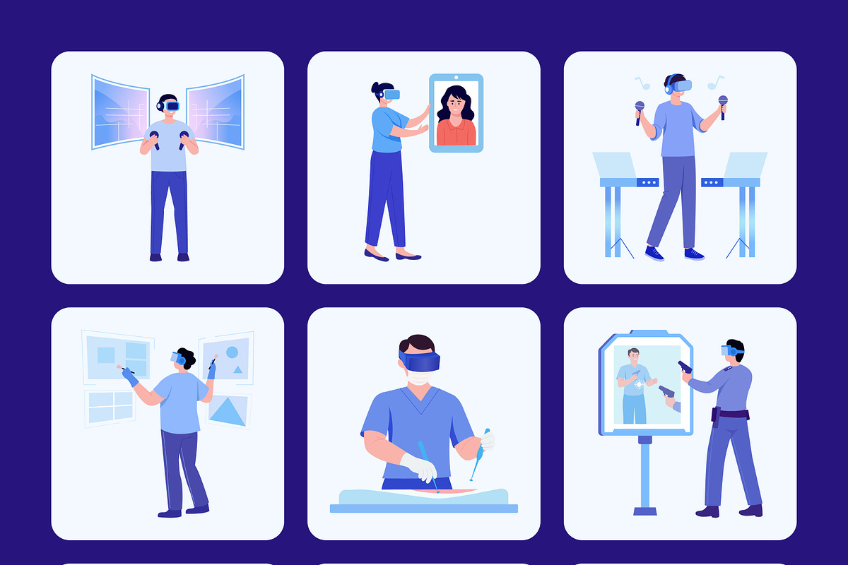 VR Illustration Art Set, a Technology Illustration by Brickclay (Photo 8 of 9)