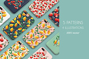 Fruit Patterns VECTOR, a Pattern Graphic by Blue Lela Design (Thumbnail 2 of 6)