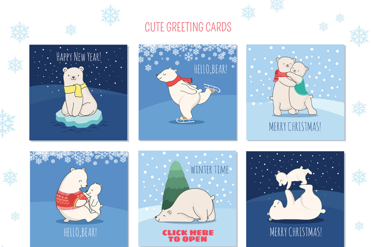 Hello Polar Bear!- clipart set, a Graphic by ComelyPics Shop (Photo 3 of 9)
