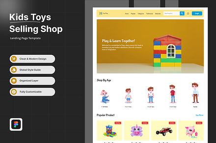 Kids Toys Selling Landing Page, a Landing Page Template by UXcelerate Studio