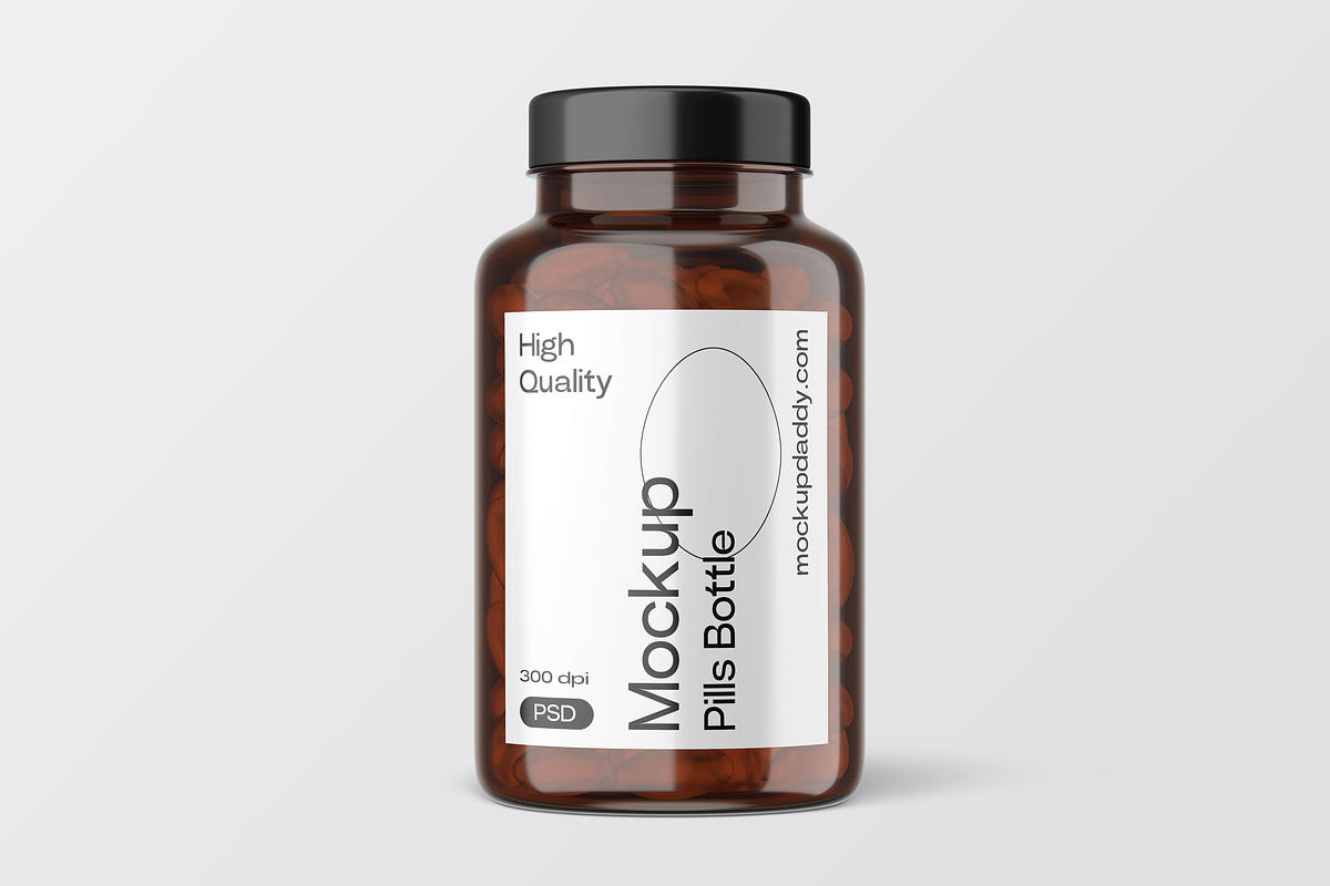 Vitamin & Supplement Bottle Mockup, a Cups & Container Mockup by Mockupdaddy (Photo 18 of 28)