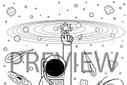 10 cute Astronaut illustrations, a Decorative Illustration by Somjai King (Thumbnail 8 of 11)