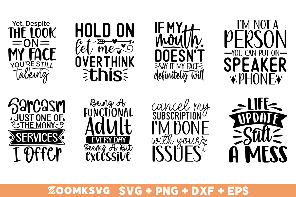 Funny SVG Bundle, Sarcastic Bundle, an Illustration by ZoomkSVG (Photo 8 of 10)