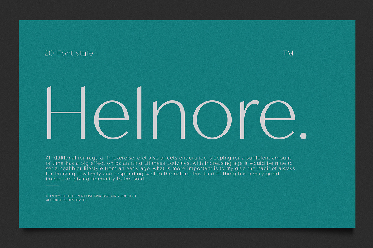 Helnore, a Sans Serif Font by OWL KING (Photo 1 of 8)