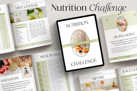 Health + Nutrition Challenge CANVA, a Magazine Template by Studio Loire
