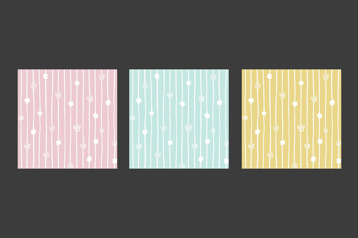 Flower Stripes Seamless Pattern, a Pattern Graphic by Forest Lily (Photo 2 of 7)