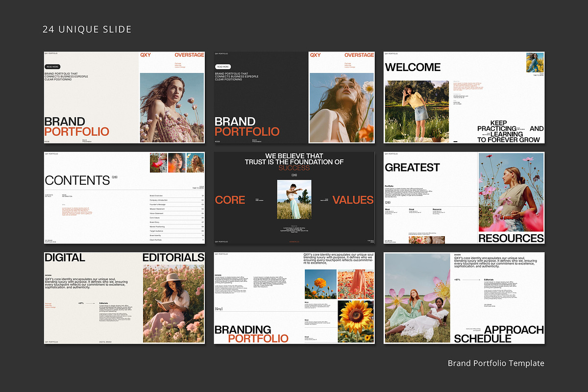 Qxy Brand Portfolio Template, a Presentation Template by Studio Artisan (Photo 7 of 9)