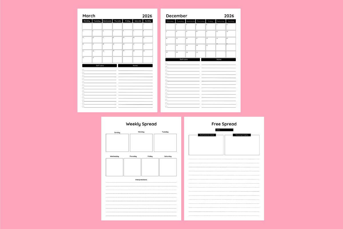 2026 Tarot Journal / KDP Interior, a Stationery Template by Shumaya (Photo 4 of 6)