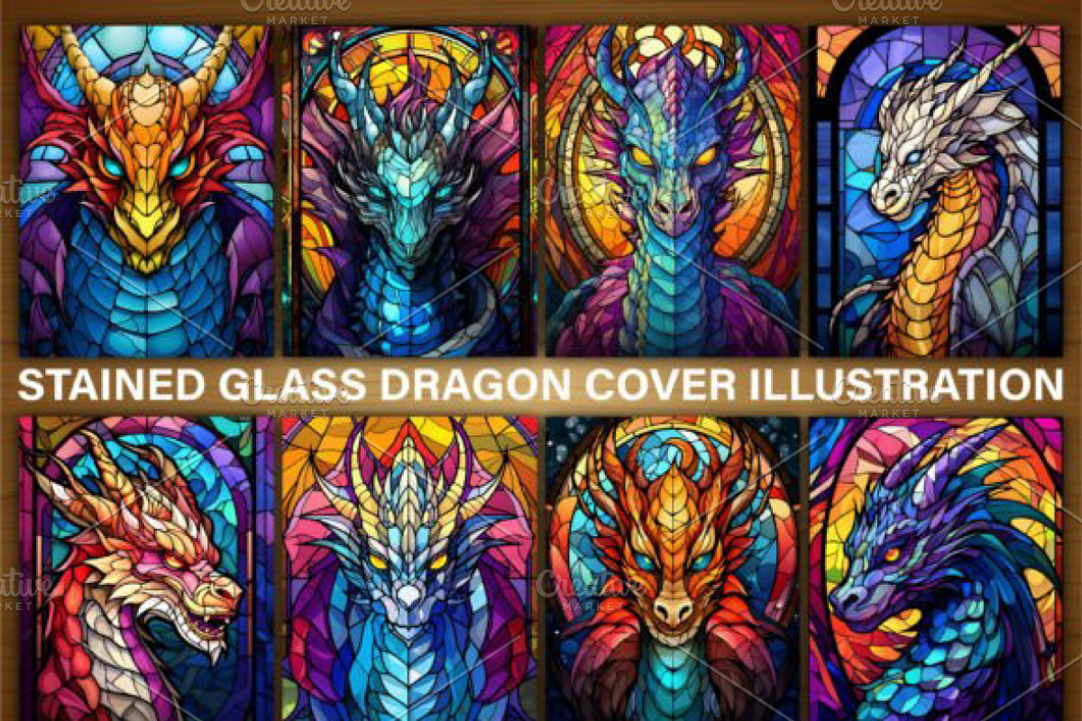 200+ Stained Glass Dragon Book, an Animal Illustration by Ink Gallery (Photo 2 of 5)