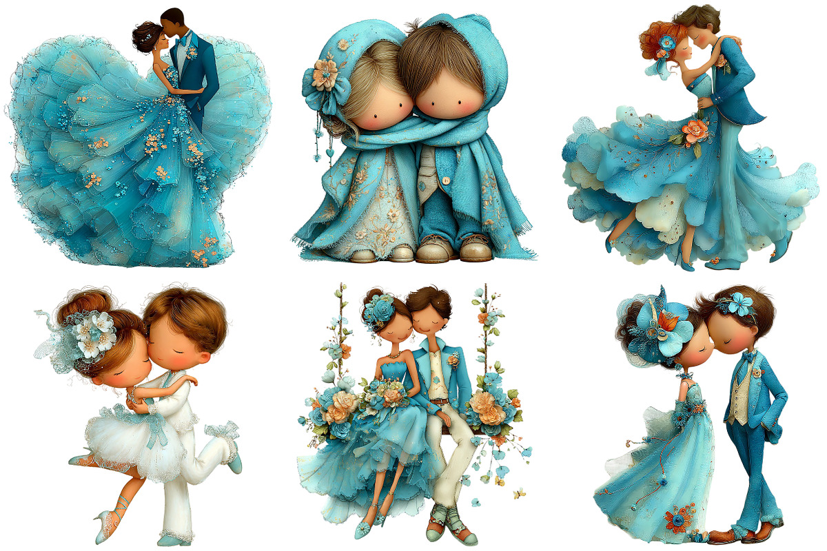 Valentine Weeding Couple Clipart, an Illustration by Craft Nest (Photo 3 of 9)