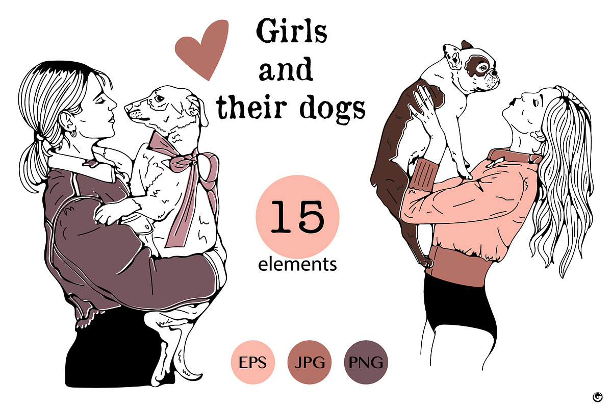 Girls and their dogs, a Person Illustration by Olillia (Photo 1 of 5)