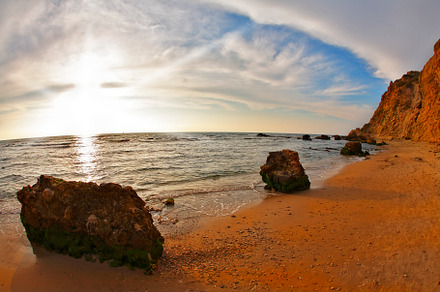 The spring sunset on Mediterranean sea, a Photo by kavram