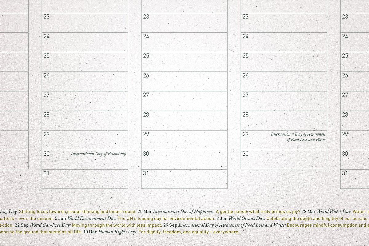 Undated Eco Calendar: Golden Straw preview 3