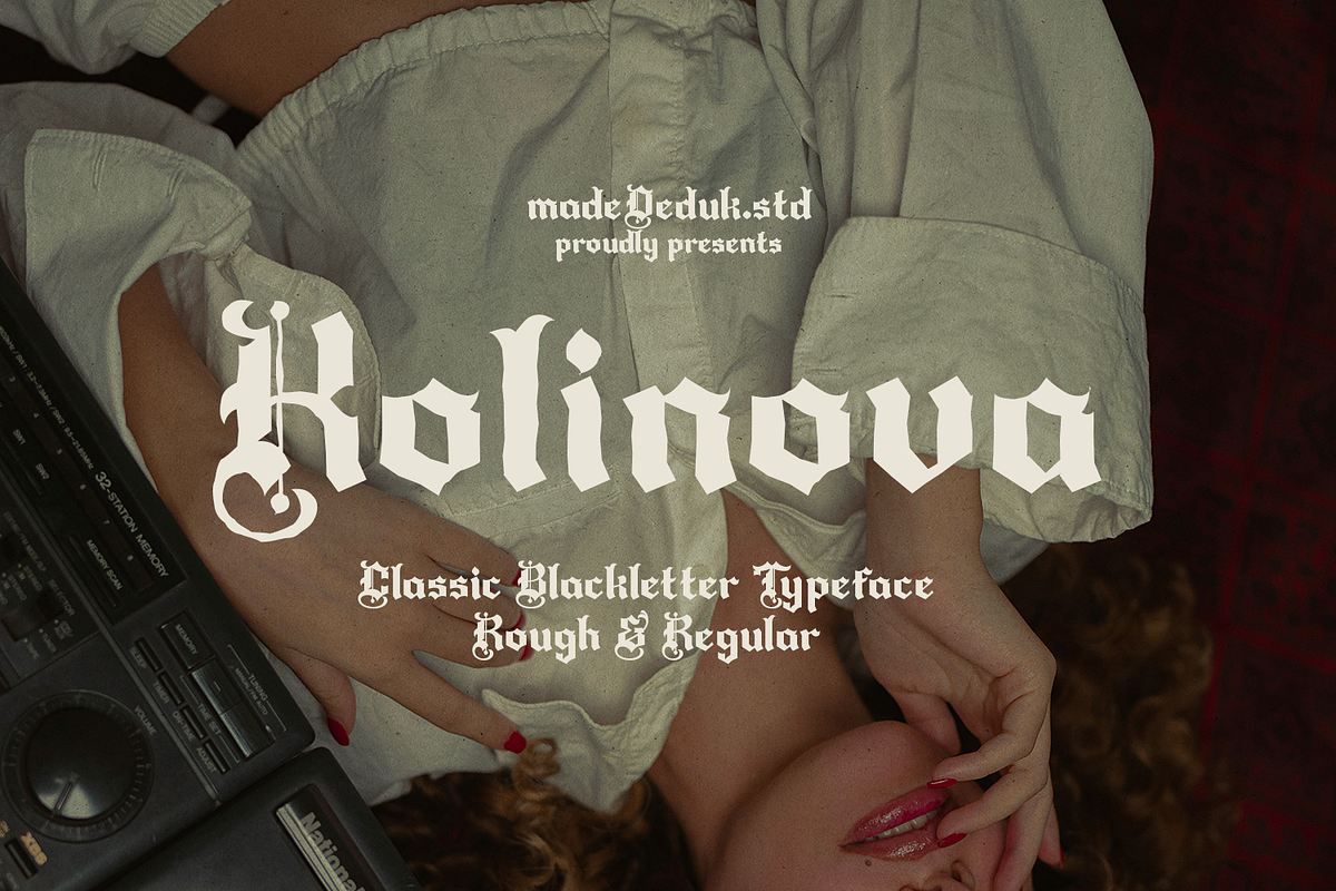 Kolinova Blackletter, a Blackletter Font by madeDeduk (Photo 1 of 9)