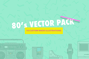 80s Retro Vector Illustration Pack, an Object Graphic by Dustin Weeres (Thumbnail 1 of 10)