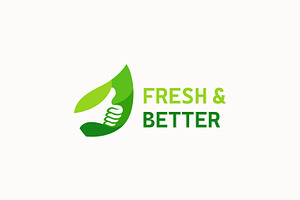 Thumb Up - Leaf Label Green & Fresh, a Branding & Logo Template by Signatoro