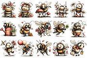 Quirky Spring Bee Clipart, an Illustration by OK Design (Thumbnail 3 of 6)
