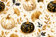 Halloween Gold Ginkgo Digital Paper, a Texture Illustration by Printable Design Store (Thumbnail 3 of 4)