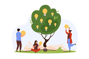 Knowledge tree growing from open, an Education Illustration by Flashvector