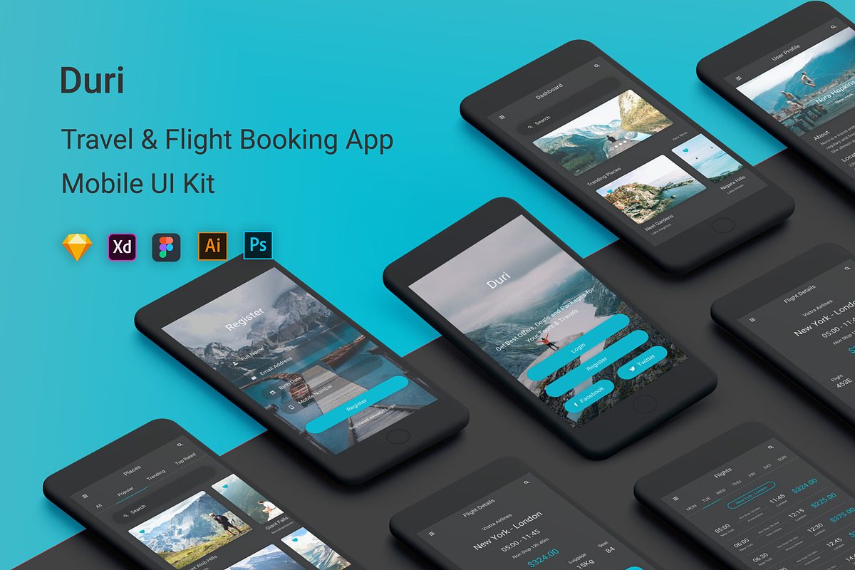 Travel & Flight Booking UI Kit, an UI Kit Template by themelove