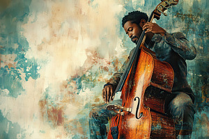 AfroAmerican male jazz musician, a Photo by Pavel_design