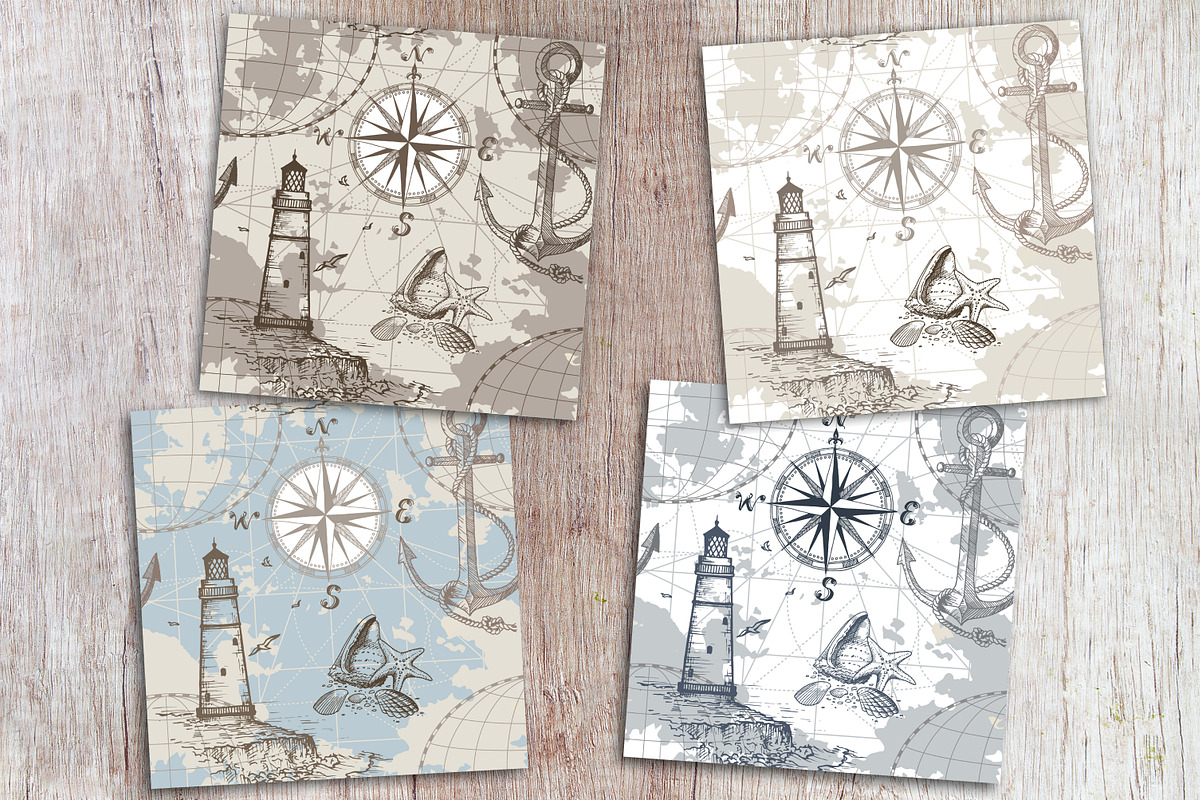 4 Nautical Patterns, a Background Graphic by Fortuna Venit (Photo 2 of 3)
