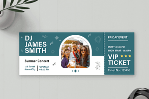 Event Party Ticket Template, a Card Template by MightyDesign