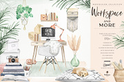 Watercolor Workspace Elements, a Decorative Illustration by beehouse studio (Thumbnail 1 of 14)