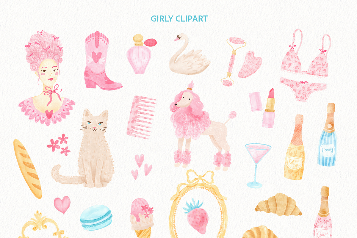 Pink Coquette Clipart Collection, an Object Illustration by Leysan Shayak (Photo 3 of 10)
