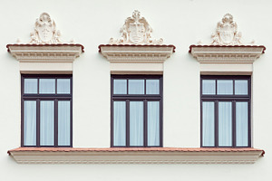 Three decorated palace windows, an Architecture Photo by BOOCYS