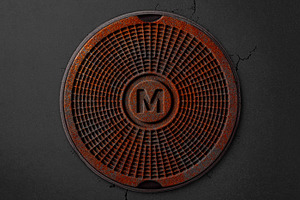 Engraved Manhole Cover Logo Mockup