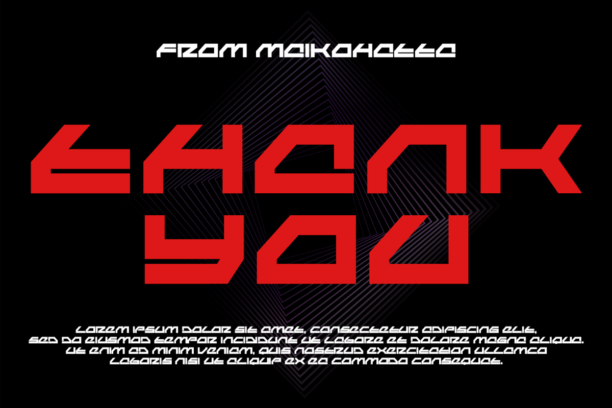 Makqu - Futuristic Font, a Sans Serif Font by MaikoHatta (Photo 6 of 6)