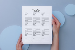 Wedding Vendor Contact List Tracker